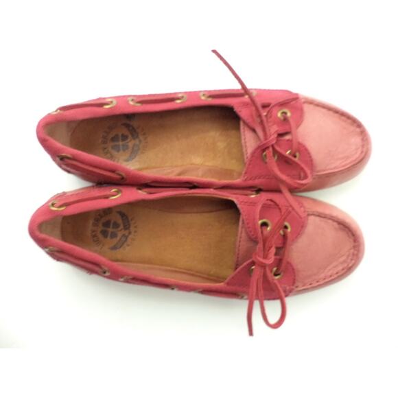 LUCKY BRAND CAILIN RED BUD SAHARA CANVAS WITH LEATHER BOAT SHOE EUR 40 US 10M - Picture 5 of 11